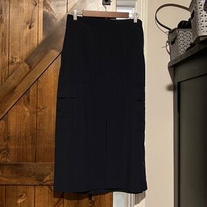 Navy and black Midi Skirts with Pockets
